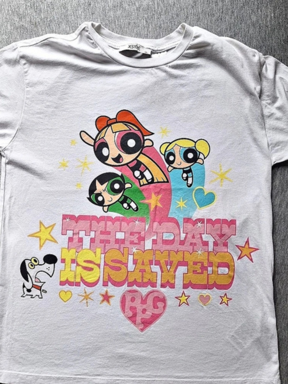XSide Powerpuff Girls The Day Is Saved Graphic T-Shirt Tee Girls Size SX